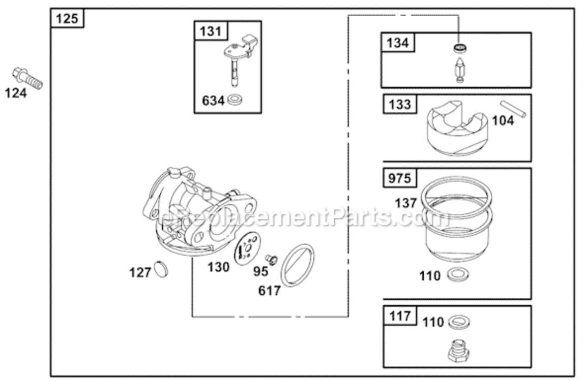 Page D Diagram and Parts List for 12B800  Briggs and Stratton Engine